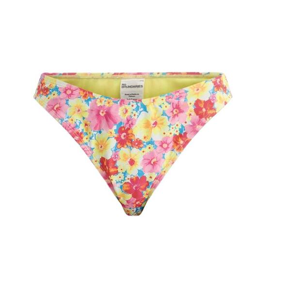 NEW NOBO No Boundaries Yellow floral XL 16-18 swim bottoms bikini cheeky womans - Picture 1 of 3